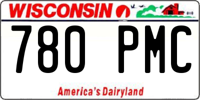 WI license plate 780PMC