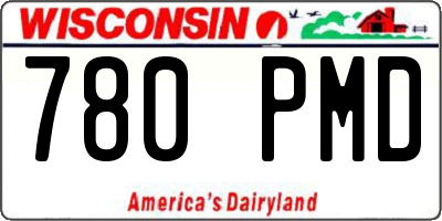 WI license plate 780PMD