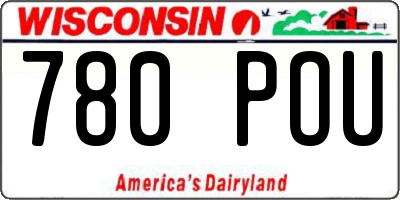 WI license plate 780POU