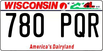 WI license plate 780PQR