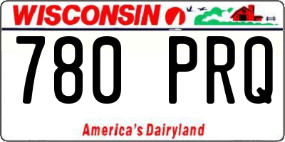 WI license plate 780PRQ