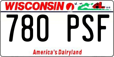 WI license plate 780PSF