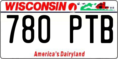 WI license plate 780PTB