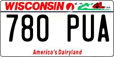 WI license plate 780PUA