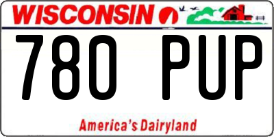 WI license plate 780PUP