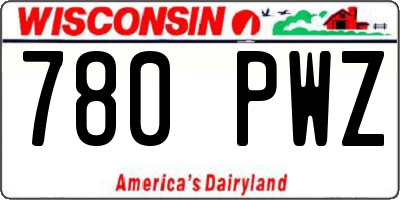 WI license plate 780PWZ