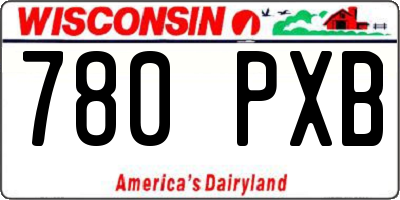 WI license plate 780PXB
