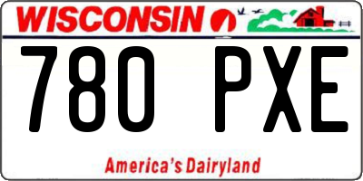 WI license plate 780PXE