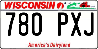 WI license plate 780PXJ