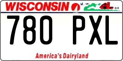 WI license plate 780PXL