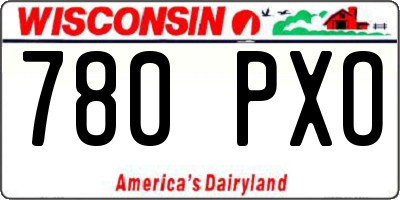 WI license plate 780PXO