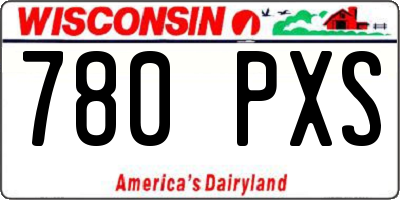 WI license plate 780PXS