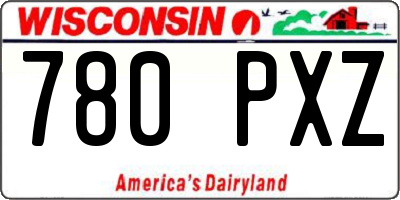 WI license plate 780PXZ