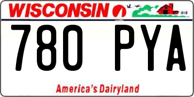 WI license plate 780PYA