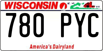 WI license plate 780PYC