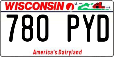 WI license plate 780PYD