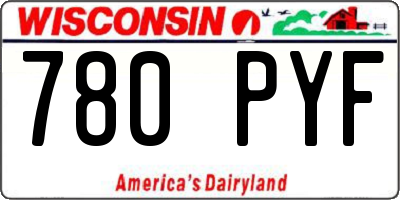 WI license plate 780PYF