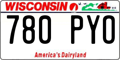WI license plate 780PYO