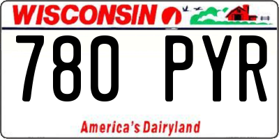 WI license plate 780PYR