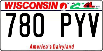 WI license plate 780PYV