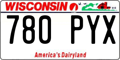 WI license plate 780PYX
