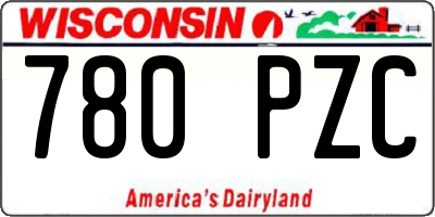 WI license plate 780PZC