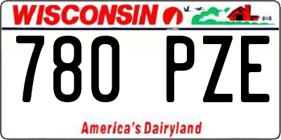 WI license plate 780PZE