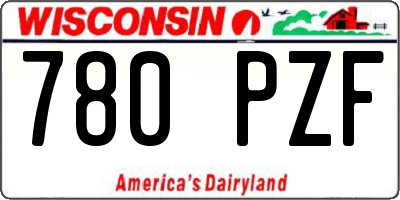 WI license plate 780PZF