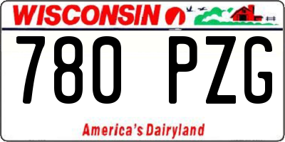WI license plate 780PZG