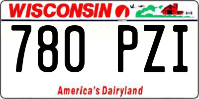 WI license plate 780PZI