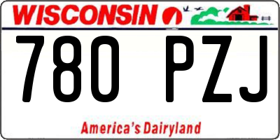 WI license plate 780PZJ