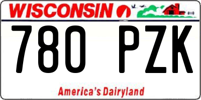WI license plate 780PZK