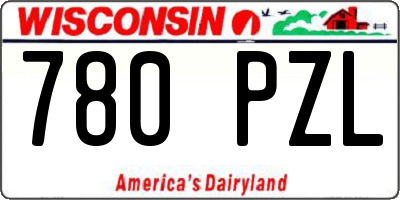 WI license plate 780PZL