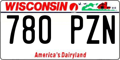 WI license plate 780PZN