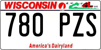 WI license plate 780PZS