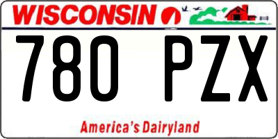 WI license plate 780PZX