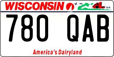 WI license plate 780QAB