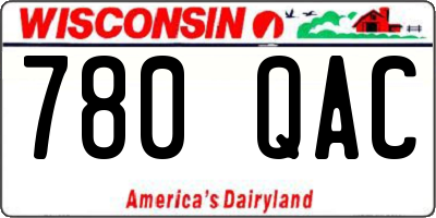 WI license plate 780QAC
