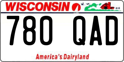WI license plate 780QAD