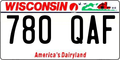 WI license plate 780QAF