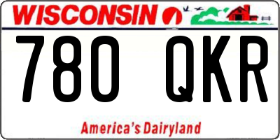 WI license plate 780QKR