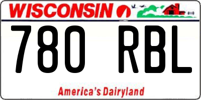 WI license plate 780RBL