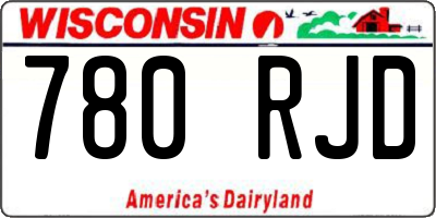 WI license plate 780RJD