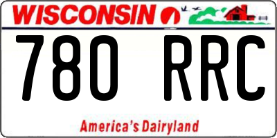 WI license plate 780RRC