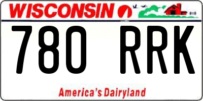 WI license plate 780RRK