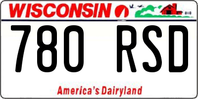 WI license plate 780RSD