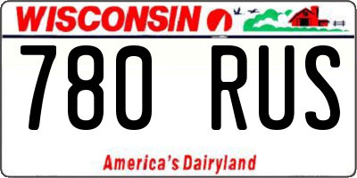 WI license plate 780RUS
