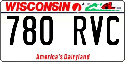 WI license plate 780RVC