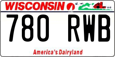 WI license plate 780RWB