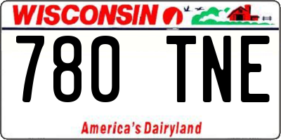 WI license plate 780TNE